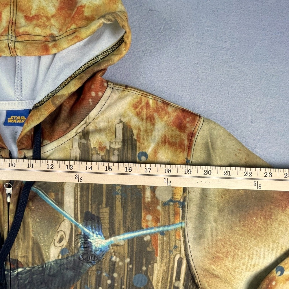 Star Wars Hoodie Mens XL Multicolor Darth Vader Stormtrooper All Over Print Zip - Picture 5 of 9